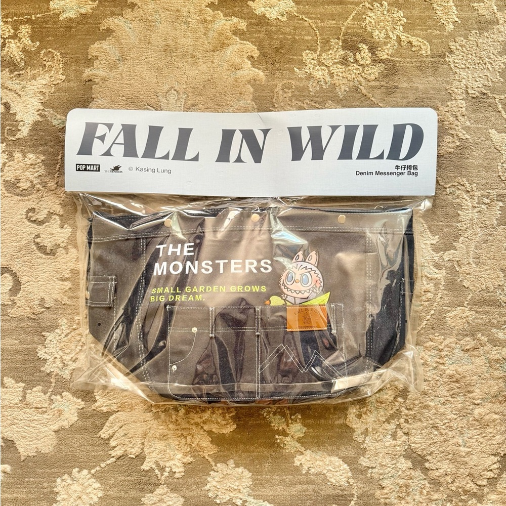 POP MART LABUBU The Monsters Fall in Wild Series Denim Messenger Bag
